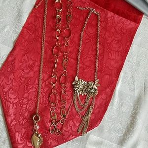 3 necklace bundle in gold finish
